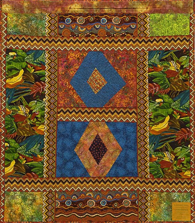 Pieced back of Elephant Walk by Donna Radner